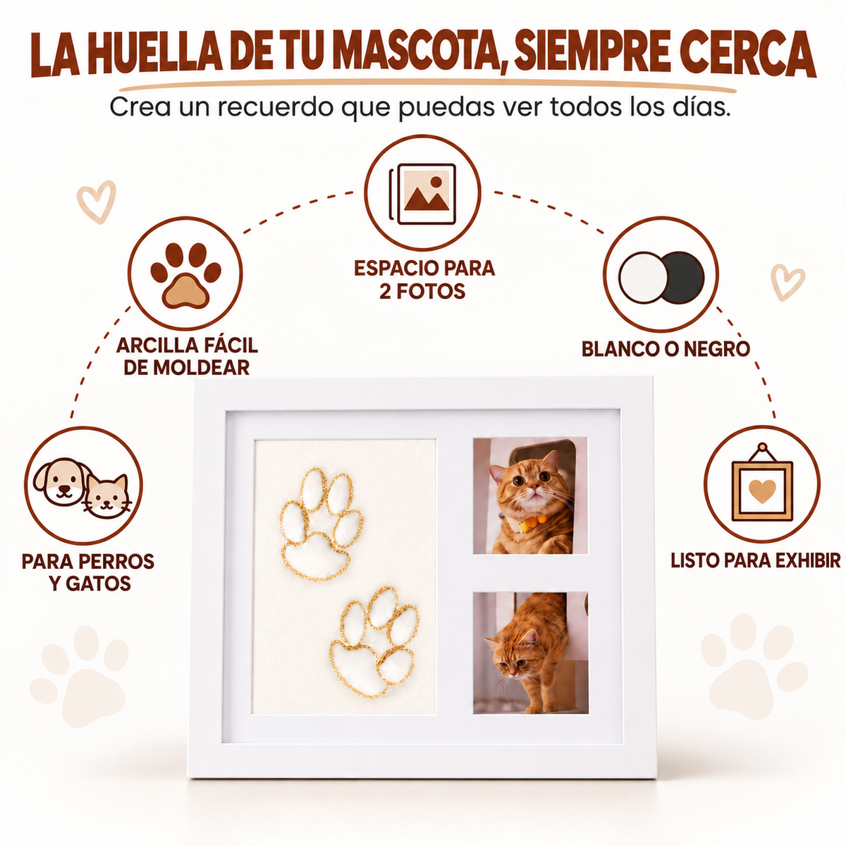 TinyHeld™-Marco de Recuerdo con Huella de tu Mascota