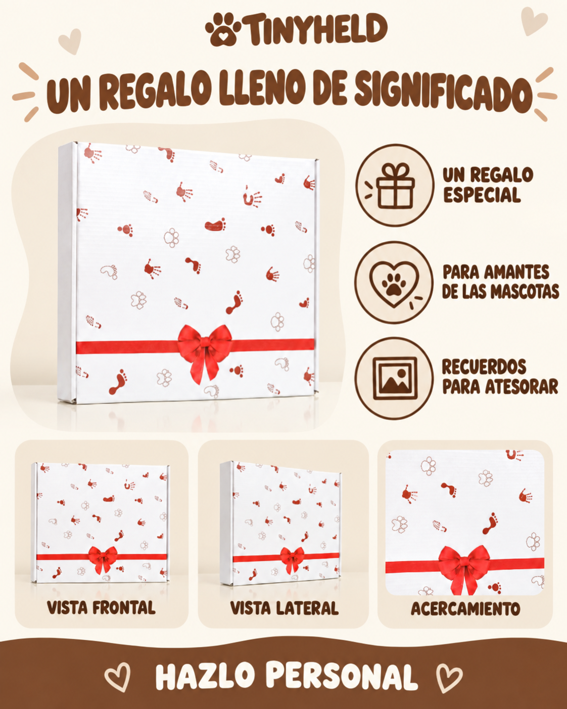 TinyHeld™-Marco de Recuerdo con Huella de tu Mascota